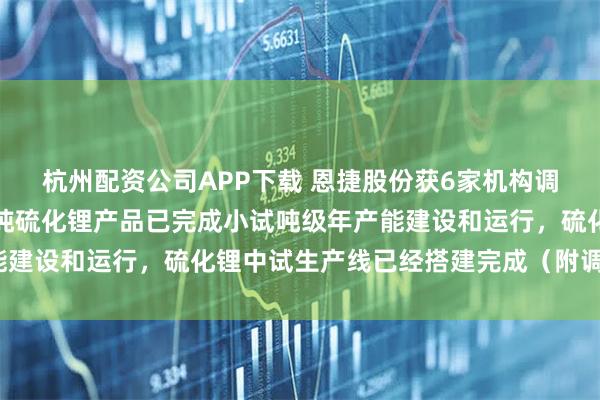 杭州配资公司APP下载 恩捷股份获6家机构调研：目前公司固态用高纯硫化锂产品已完成小试吨级年产能建设和运行，硫化锂中试生产线已经搭建完成（附调研问答）